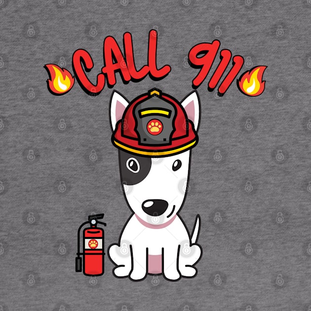 Firefighter Bull Terrier by Pet Station